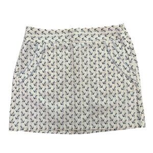 J. Crew Nautical Anchor Print Mini Skirt in White Size 8 Summer Resortwear